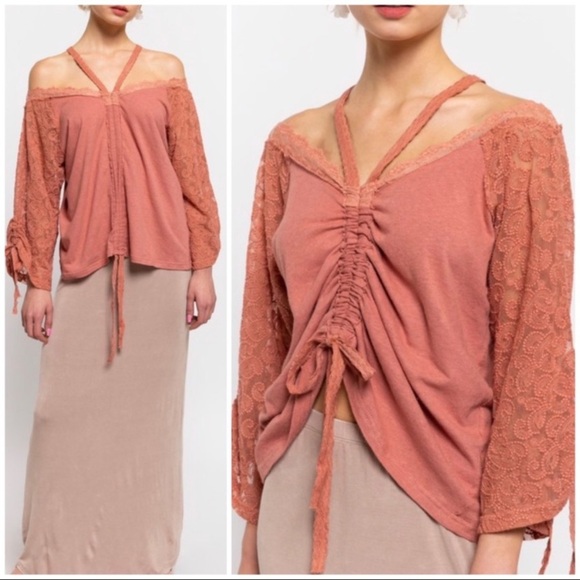 New POL Renaissance Cottagecore Women’s Top With Lace Contrast - Picture 4 of 6